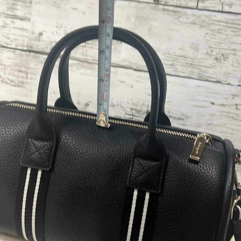NWT Kate Spade Black Leather Satchel  Duffle Crossbody Bag w/ Coin Pouch